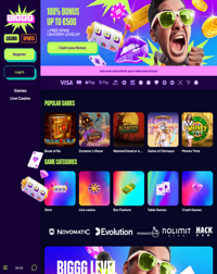 BIGGG Casino Screenshot