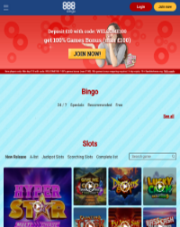 888 Bingo Screenshot