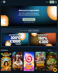 DepositWin Casino Screenshot