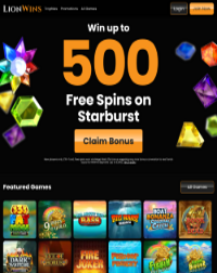 Lion Wins Casino Screenshot