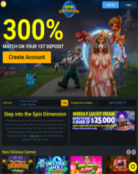 Spin Dimension Casino Screenshot