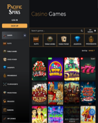 Pacific Spins Casino Screenshot