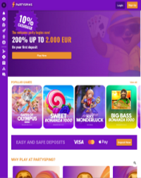 PartySpins Casino Screenshot