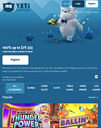 Yeti Casino Screenshot